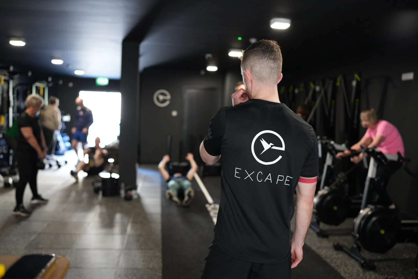 An Excape coach on the studio floor during a session in Celbridge